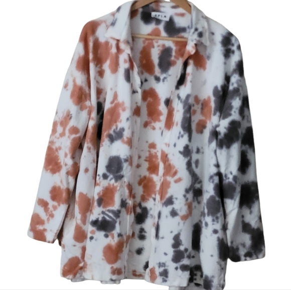 Boutique Cow Print Oversized Open Cardigan Jacket With Side Pockets - Picture 10 of 12